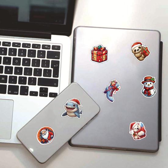 100 Teile/beutel Weihnachten Aufkleber Selbstklebende Wasserdichte PVC Abnehmbare Telefon Abdeckung Gepäck Skateboard Laptop Scrapbook Aufkleber Kinder DIY Liefert