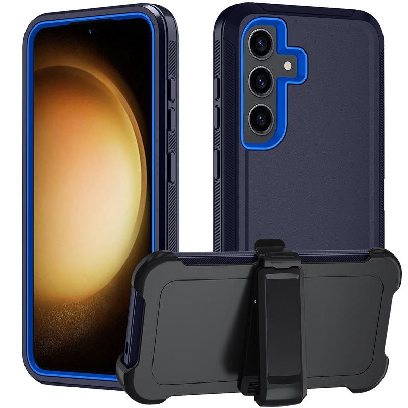 Samsung S24 Shockproof & Dustproof Three-in-One Phone Case with Rotating Stand