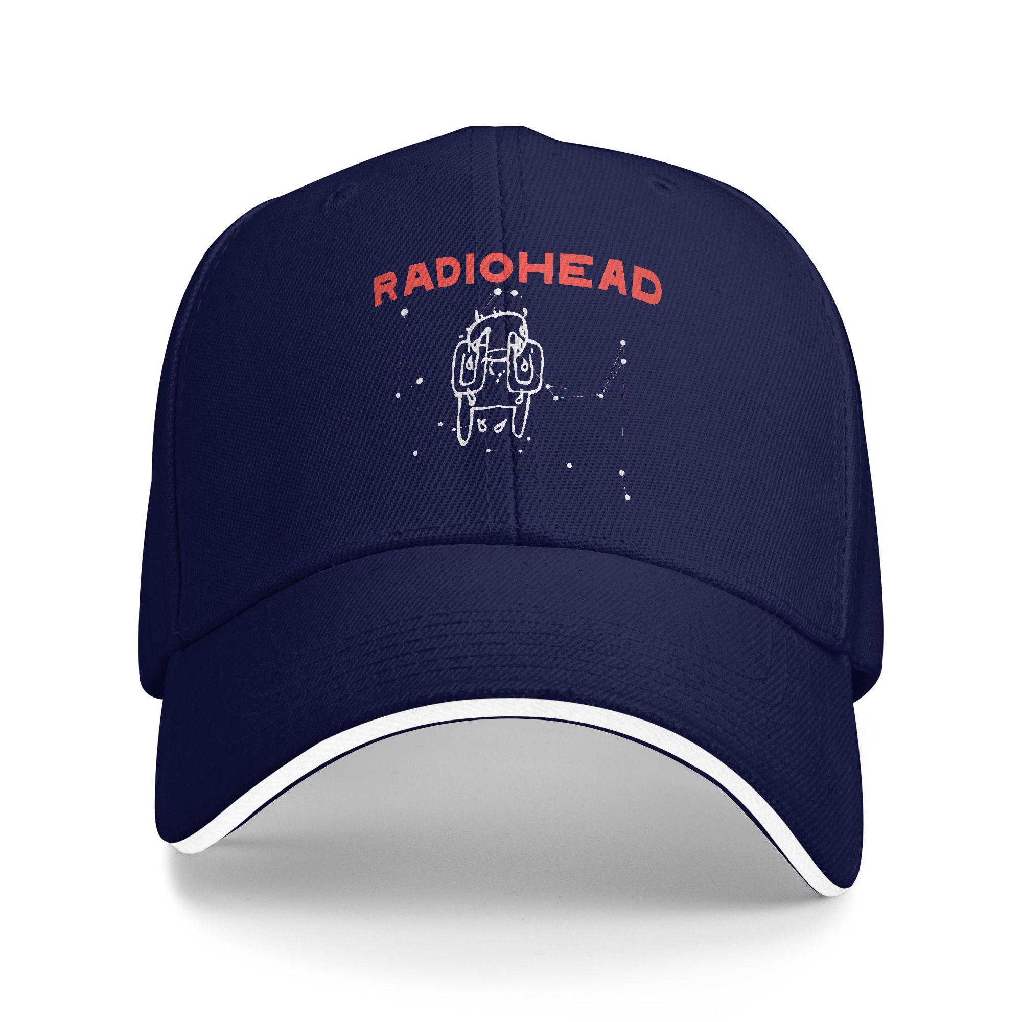 Radiohead Band Baseballkappe Street Style Unisex-Teenager Hip Hop Hüte Verstellbar Druck Outdoor Sport Baseballkappen Geburtstagsgeschenk One Size