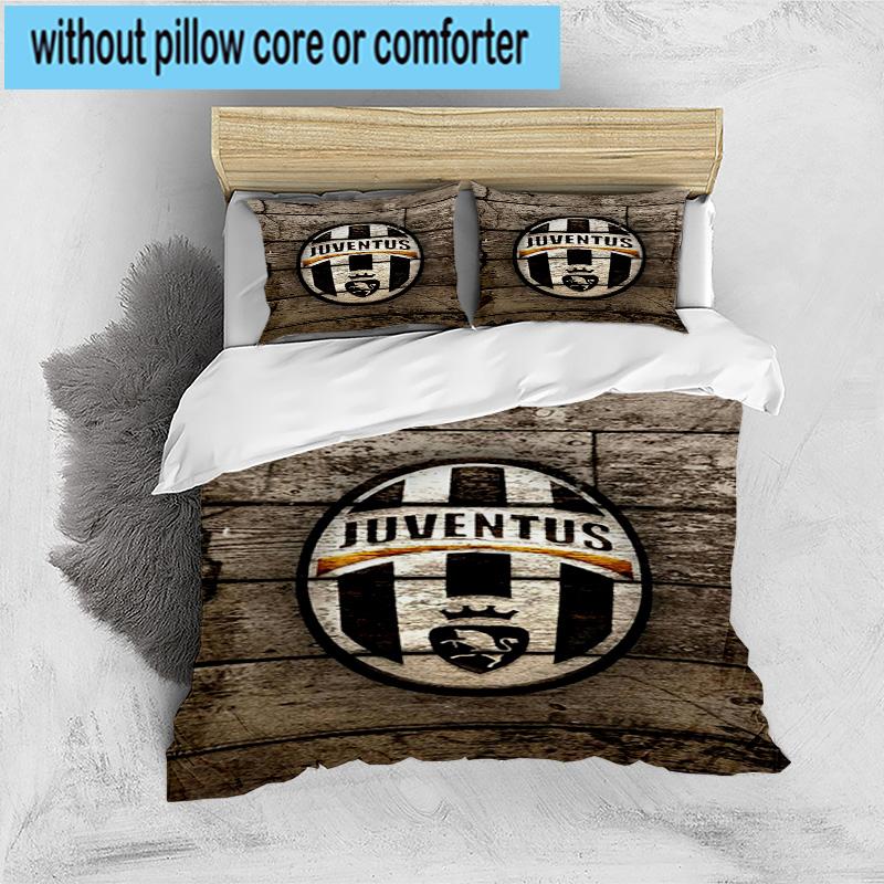 Set Biancheria da Letto Stampato 3 Pezzi Juventus Football Club Chiusura Copripiumino Include 1 Copripiumino & 2 Federe Set Biancheria da Letto Decorazioni per la Casa Regali
