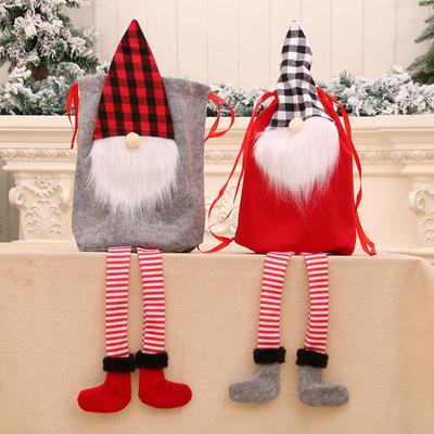 Christmas Faceless Old Man Closing Gift Bag Hanging Leg Christmas Carry Bag Christmas Pack Gift Bag