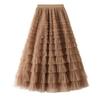 Cake Skirt Mesh Bustier Skirt Female Spring and Fall Temperament Layer Gauze Skirt Long Section High Waist Fluffy Skirt Pleated Long Skirt