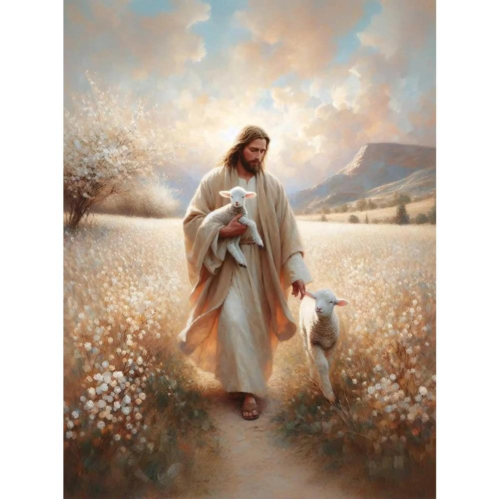 Jesus With Woman Christian Posters Savior Jesus Knows Your Pain Prints Canvas Painting Wall Art Pictures Beach Home Room Decor