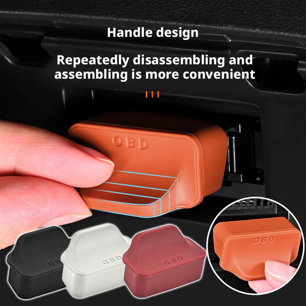 Protection de port OBD Housse en silicone Bouchon anti-poussière pour prise de diagnostic universelle Accessoires d'intérieur automobile Garniture de style