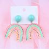 1 Pair Stud Earrings Cute Allergy Free Acrylic Creative Design Rainbow