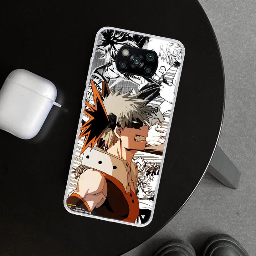 MHA Bakugou Katsuki Phone Case Cover for Xiaomi Poco X6 X5 X7 Pro F7 Ultra Redmi 15C 15 13C 13 12C 12 10C 10 10A 9C 9A 9T 9 Coqu
