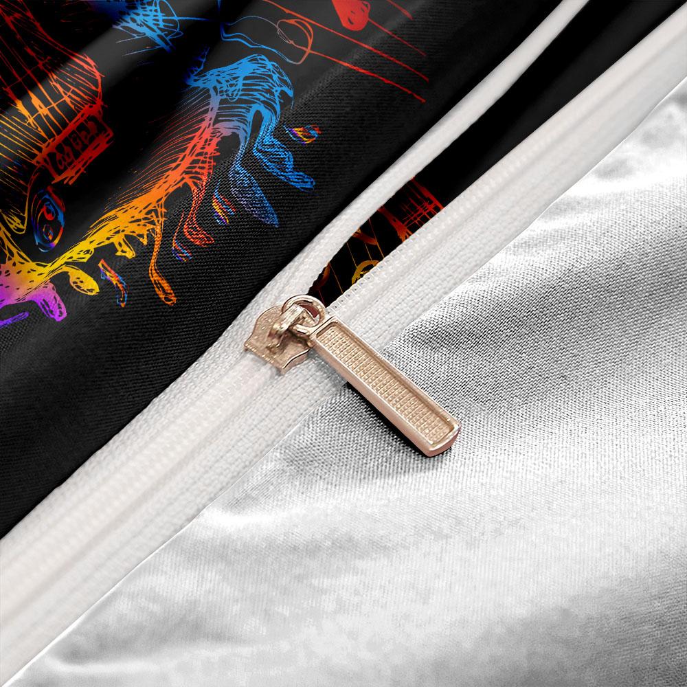 Oheň a voda Kytara Hudební nástroje Sada povlaku na přikrývku King Queen Double Full Twin Single Size Sada ložního prádla