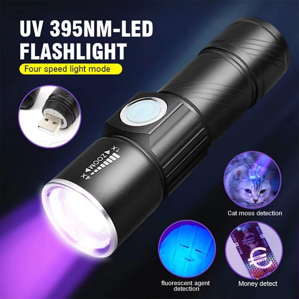 Lightweight Portable UV Flashlight UV 395NM Detection Lighting Lamp  For Pet Stacks