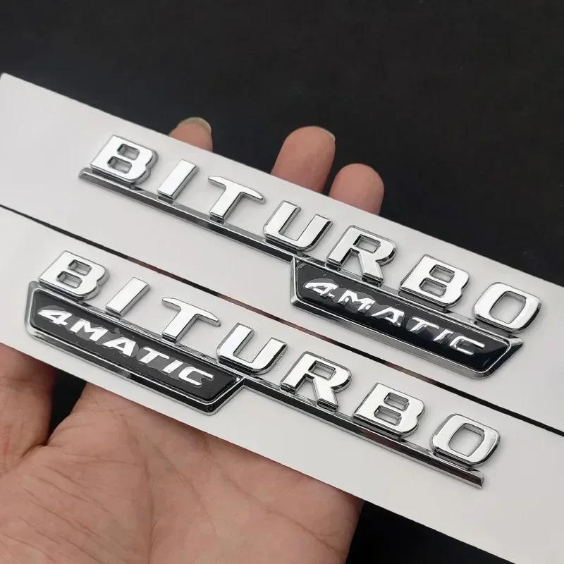 ABS Für Mercedes GLE43 AMG W166 W167 Logo BITURBO 4MATIC SchwarzChrom Auto Heckklappe Buchstaben Abzeichen Aufkleber Emblem Zubehör