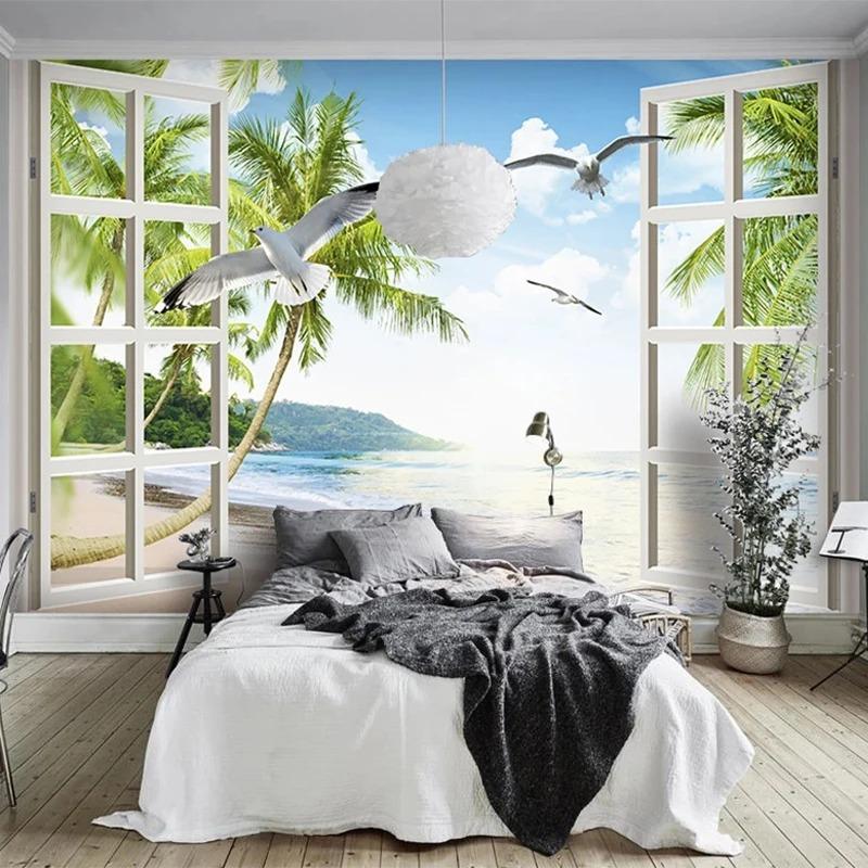 3d Wallpaper Sea Landscape Fresco Living Room Dining Room Background Wall Murals Home Decor