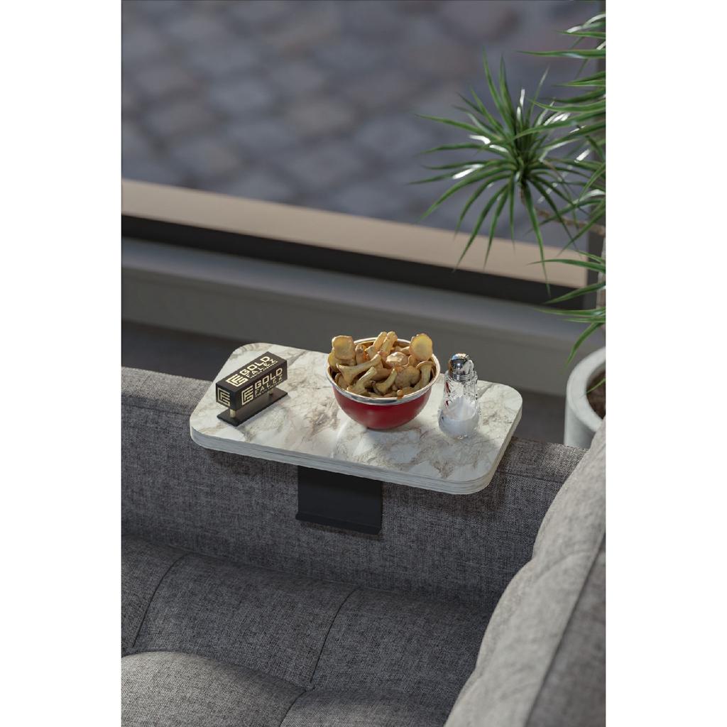 Side Table Adjustable Tray Rectangular Decorative Modern Horizontal Vertical Sofa Table Walnut