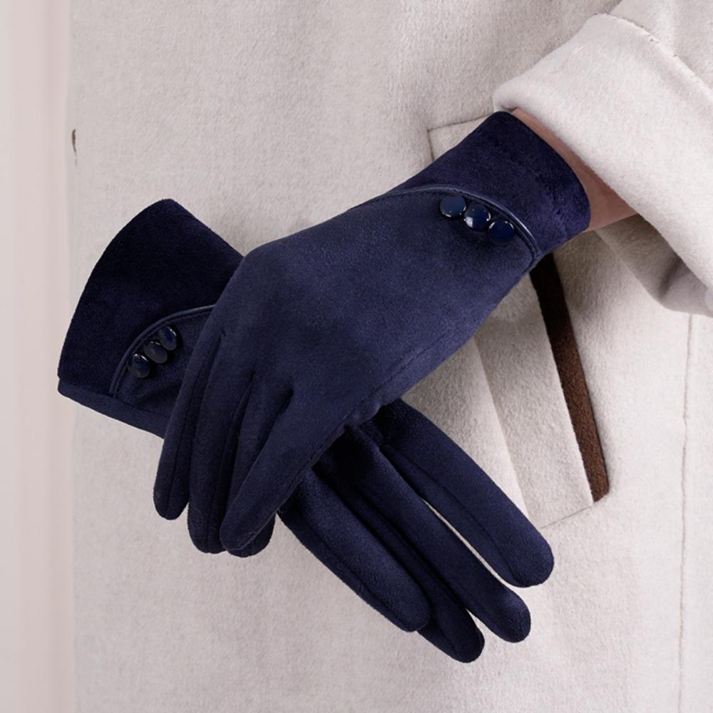 Suede Women's Warm Gloves Touchscreen with Warm Lining Winter Gloves Windproof Running Cyclin Cold Weather Gloves