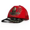 Twill Mesh Skull [Vanson] Cap, Hat, Men's & Women's, Embroidery, NVCP-2301 (BLACK×RED)
