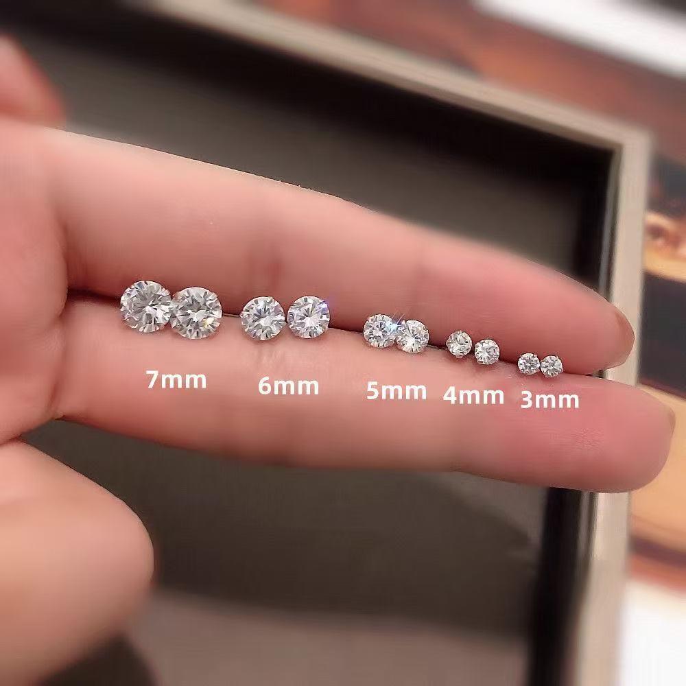 Sterling Silver Zirconia Stud Earrings: Versatile, Luxurious, Super Shiny, Comfortable for Sleep Without Removal