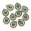 10pcs/lot Sunflower Waterdrop Rhinestones Metal Gold Claw Bottom Acrylic Rhinestones Beads DIY Earrings Headwear Jewelry Making