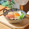 1PC Japanese Style Double-handle Soup Bowl Ceramic Noodle Bowl Kitchen Tableware Pasta Salad Bowl Home Microwave Oven Bakware