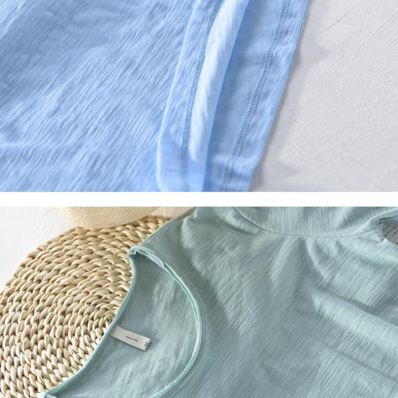 Basic Men's Cotton T-shirt Summer Tees Men Solid Color Short Sleeve Round Neck Tshirt Simple Style Tops&t-shirts