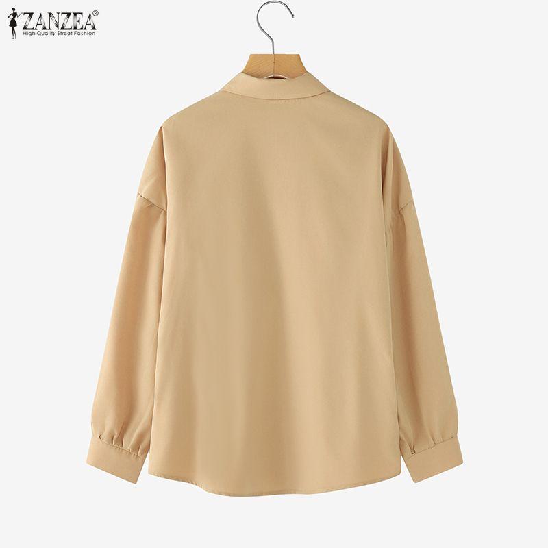 ZANZEA Dámská ležérní halenka s dlouhým rukávem s dlouhým rukávem