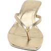 Zara Minimalist Comfortable Metallic Layered Effect Kitten Heel Flip Flops Women Footwear Gold 13302610253-37