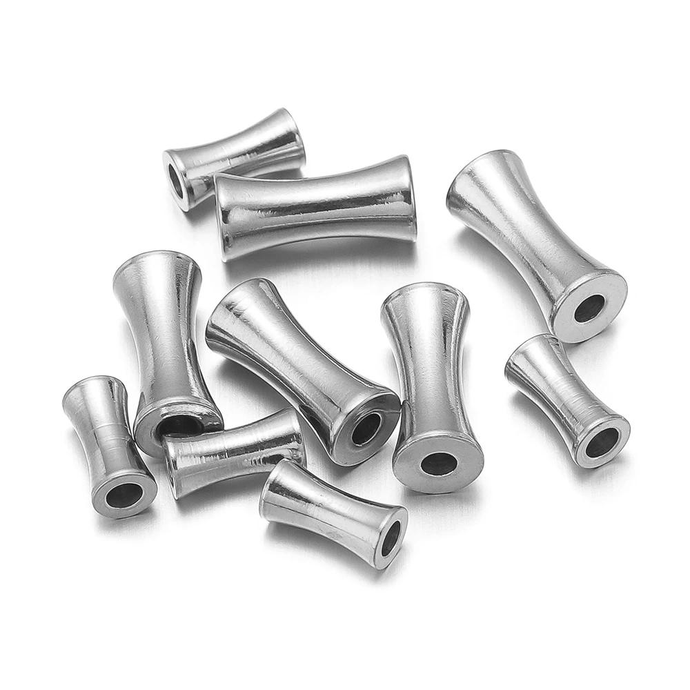 10pcs Stainless Steel Tube Spacer Beads Loose Beads Charms for Jewelry Making DIY Necklace Supplies Wholesale Bracelet Findings