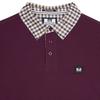 Weekend Offender Mens Walker Checked Collar Long-Sleeved Polo Shirt