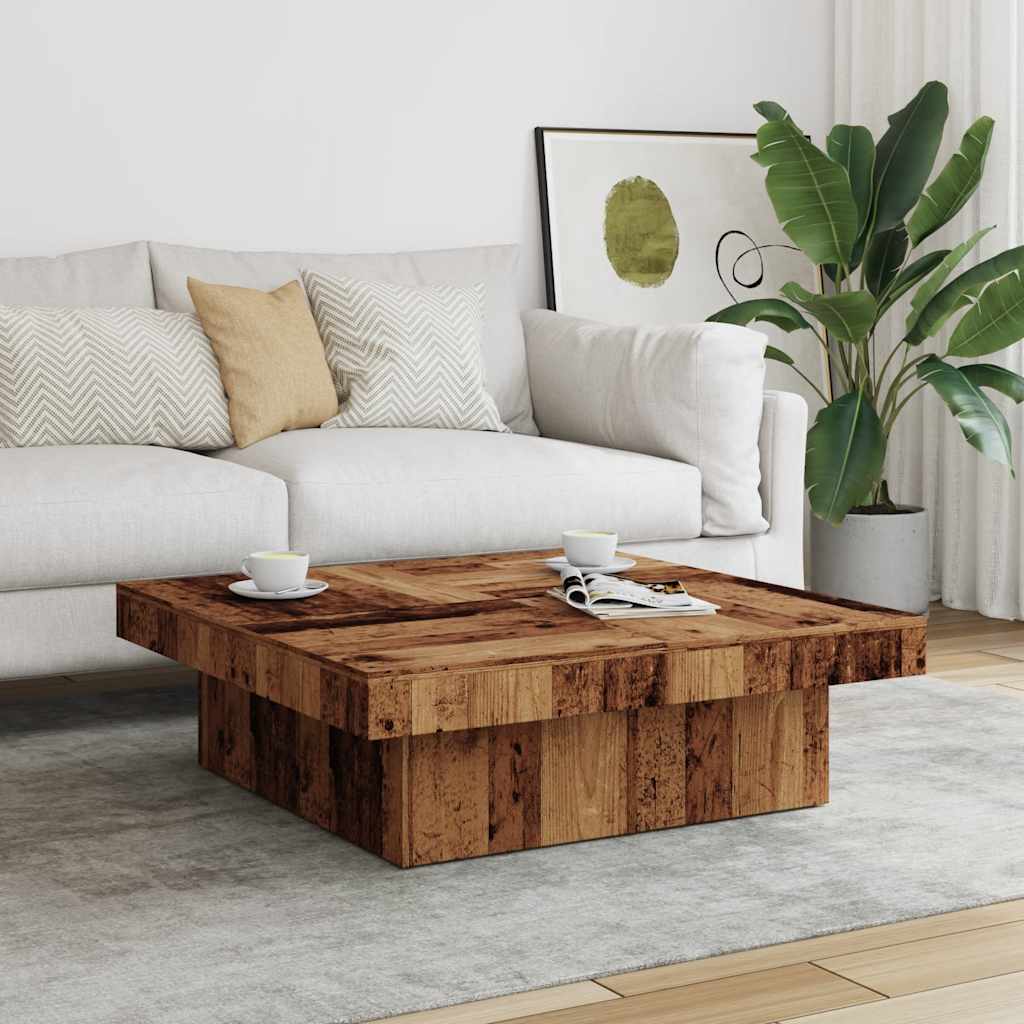  Coffee Table, Old Wood, 90x90x28 Cm, Chipboard