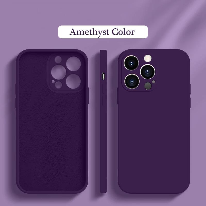 Luxuriöse offizielle Handyhülle aus flüssigem Silikon für iPhone 16 15 14 13 11 12 Pro Max 16 Plus ultradünne rutschfeste Hülle