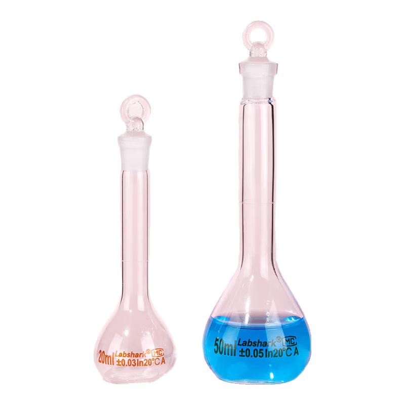 LABSHARK High Borosilicate Glass Volumetric Flask with Ground Stopper