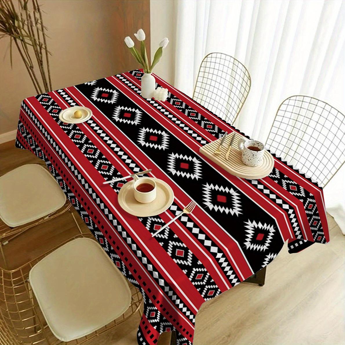 1 st. Tafelkleed, Vintage, Bohemien Tafelkleed, Rechthoekig - Tafelkleed Voor Eetkamer, Kantoor, Schrijftafel, Woondecoratie, Keuken 140x180cm
