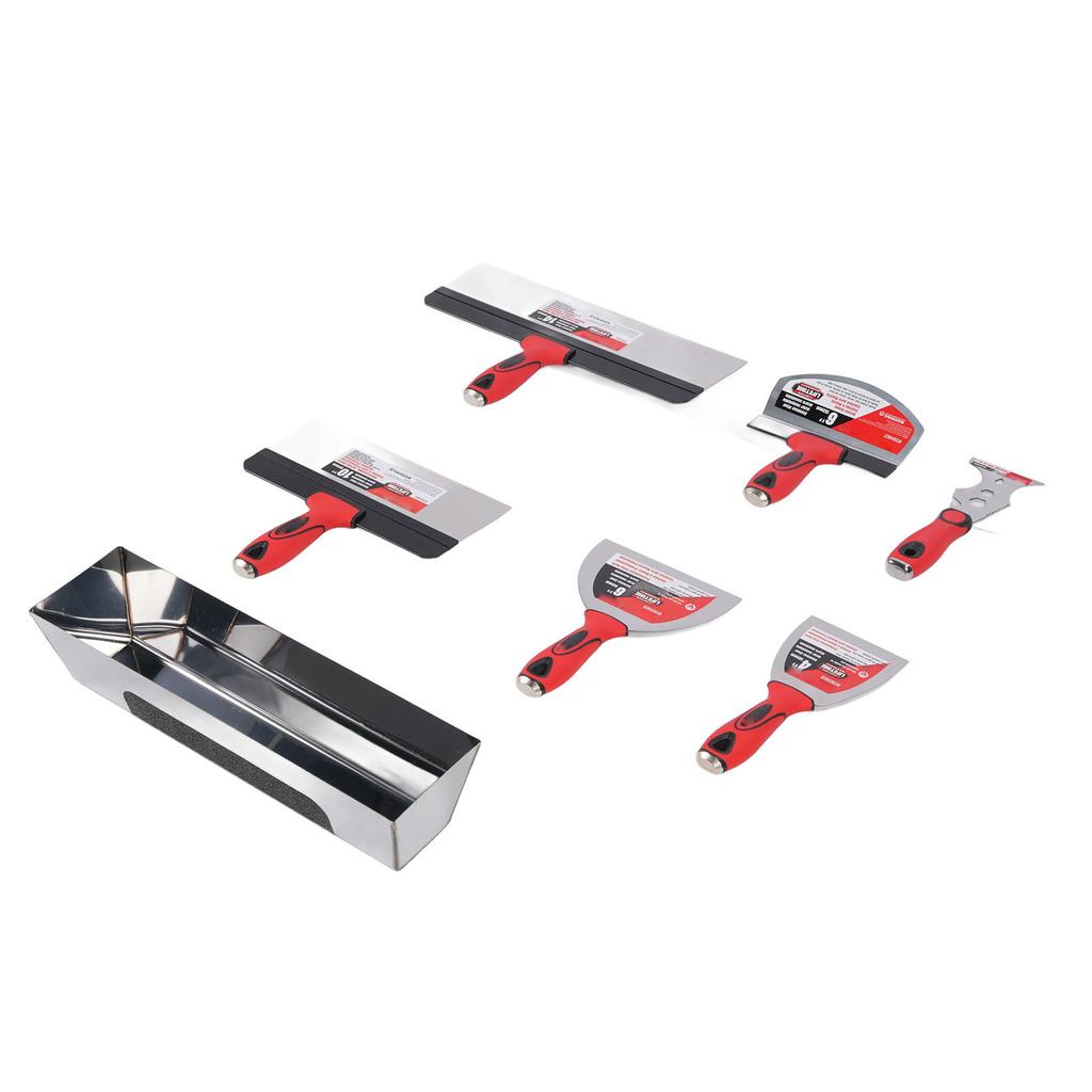Drywall Finishing Hand Tool Kit Multifunctional Stainless Steel Drywall Mud Tools Set for