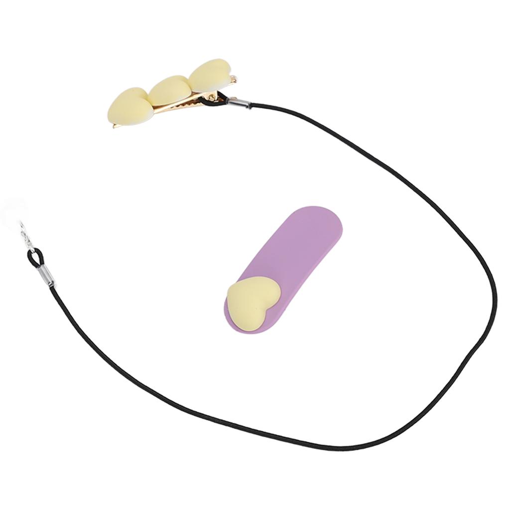 Hearing Aid Clip Light Yellow 3 Hearts Elderly Children"s Single Ear Hearing Aid Anti Lost Rope