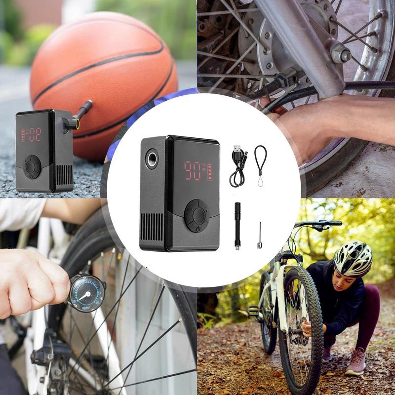 Electric Bike Pump Air Pump For Tires Automatic Cordless Inflator With Smart Protection Air Compressor For Mountain Auto Scooter