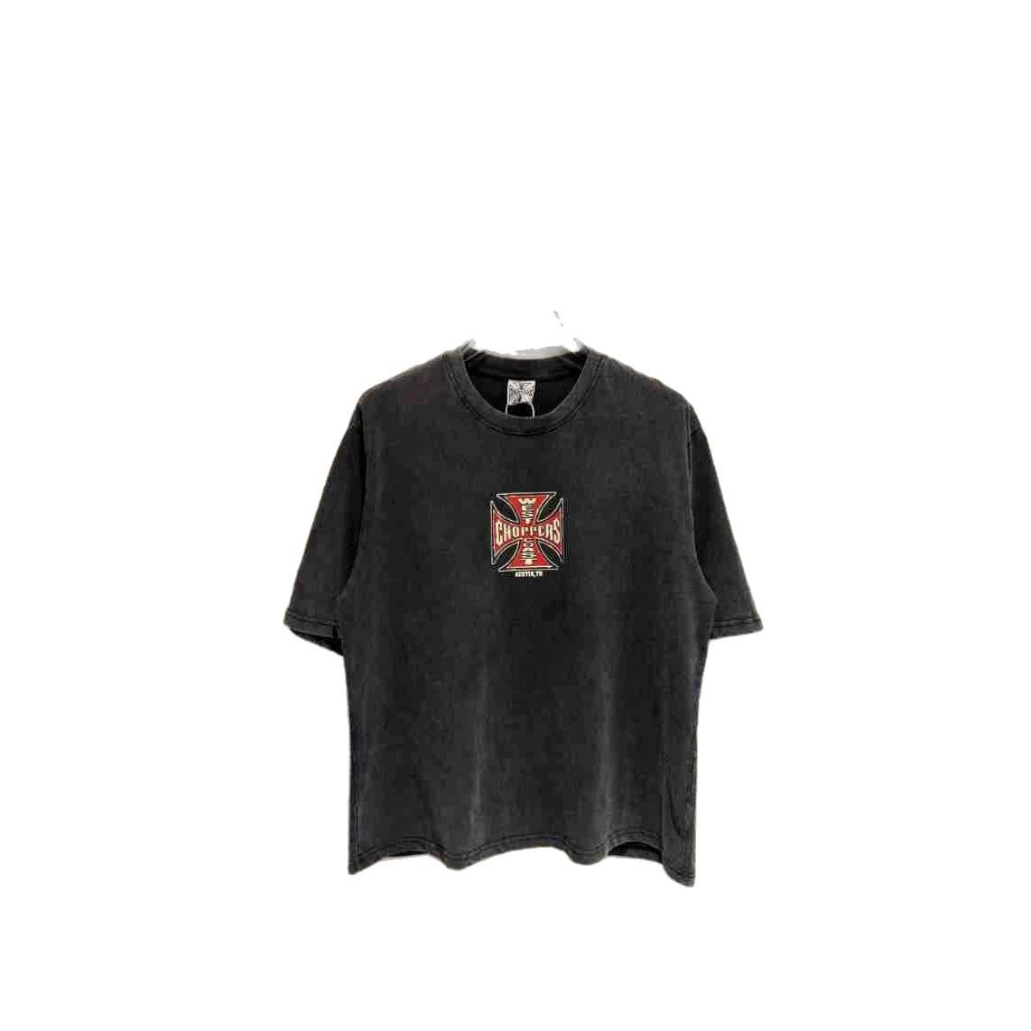 Cross Border West Coast Choppers 26SS American West Coast Old Vintage Damage Short Sleeve T-Shirt M