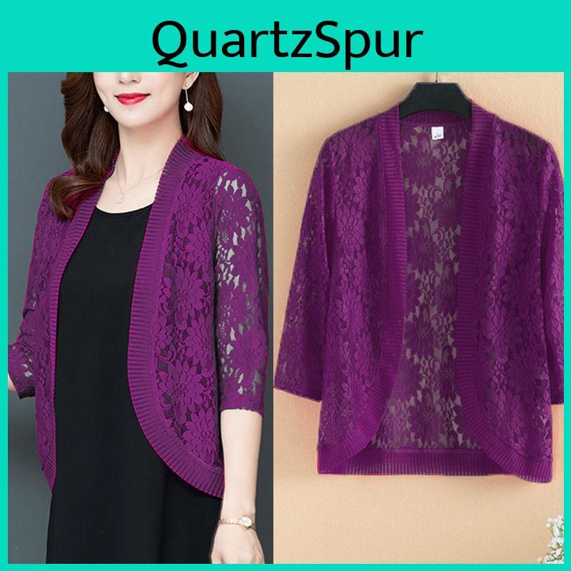 Cardigan Summer Women Plus Size Thin Coat Half Sleeve Elegant Lace Mesh Shrug Crochet Blusas Top Outwear