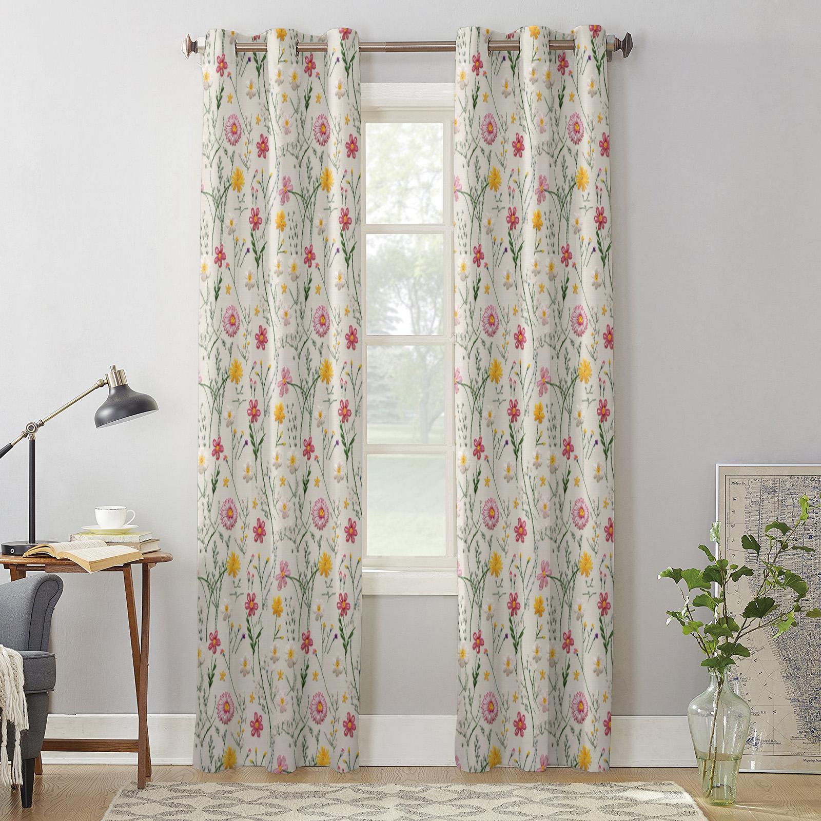 Шторы с текстурой листьев и цветов для спальни — фото 3