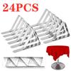 24Pcs Stainless Steel Tablecloth Tables Cover Clips Holder Cloth Clamps Outdoor Camping Party Table Cover Clip Home Supplies
