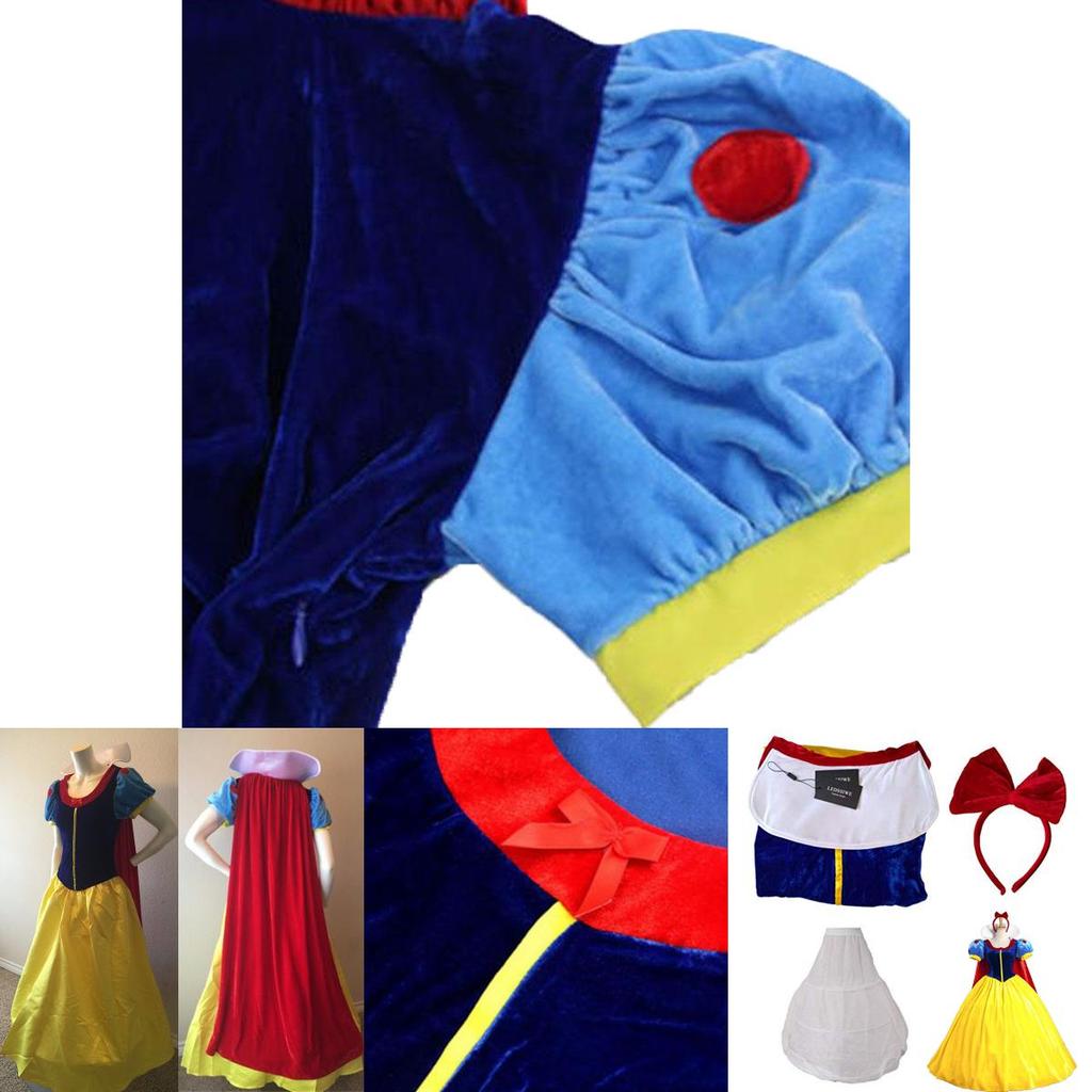 Classic Snow White Costume Featuring Vibrant Colors With Puff Sleeve Design