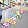 PVC Wall Sticker Hopscotch Game Floor Sticker, 1-10 Number Self-Adhesive Decal, Waterproof for Home Kindergarten Classroom Indoor