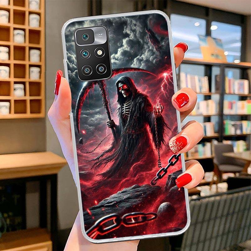 Death Grim Reaper Skull Scythe Phone Case For Xiaomi Poco F7 Ultra X7 X6 X5 Pro M7 Redmi 15C 15 13C 13 12C 12 10C 10 9A 9C 9T 9