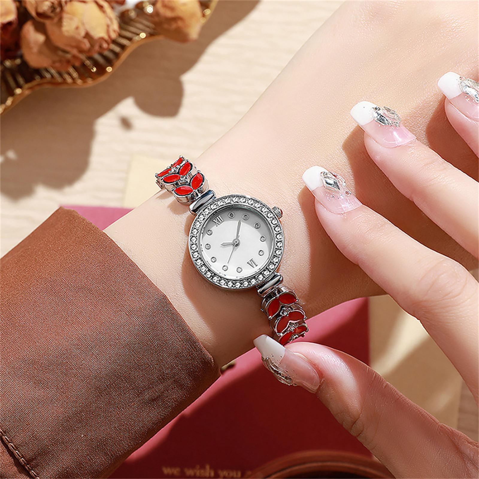 

Женские модные кожаные часы One Size красный