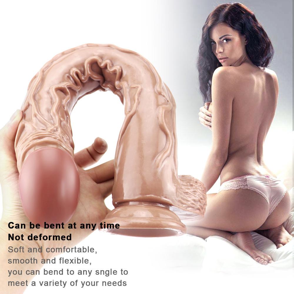 Dildo realist de 42 cm, cu ventuză, cu mâinile libere, Material sigur pentru corp și jucărie sexuală pentru femeie adultă Dildo pentru adulți pentru anal
