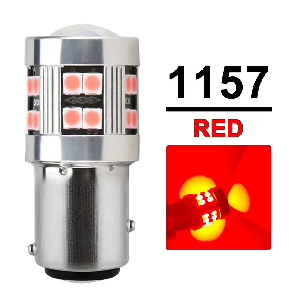 2/4 PCS P21W 1156 BA15S 1157 BAY15D LED Bulbs For Car Trun Signal Parking Brake Lights 12V 24V 3030-24SMD 6500K White Red Amber