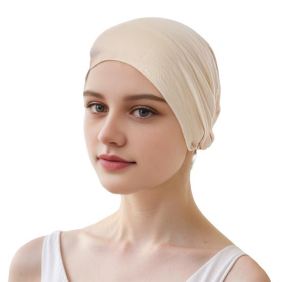 Berretto Foulard Monocolore da Donna Regolabile Traspirante Elasticizzato Antiscivolo Cotone Sottocappello Sotto Foulard Cappello Interno Cappello da Notte per Dormire Cuffia per Capelli