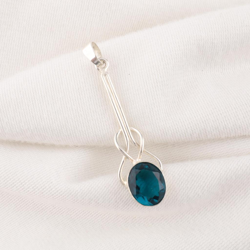 Apatite Handmade Silver Jewelry, 925 Sterling Silver Pendant, Handmade Beautiful Gemstone Jewelry, Apatite Pendant For Her