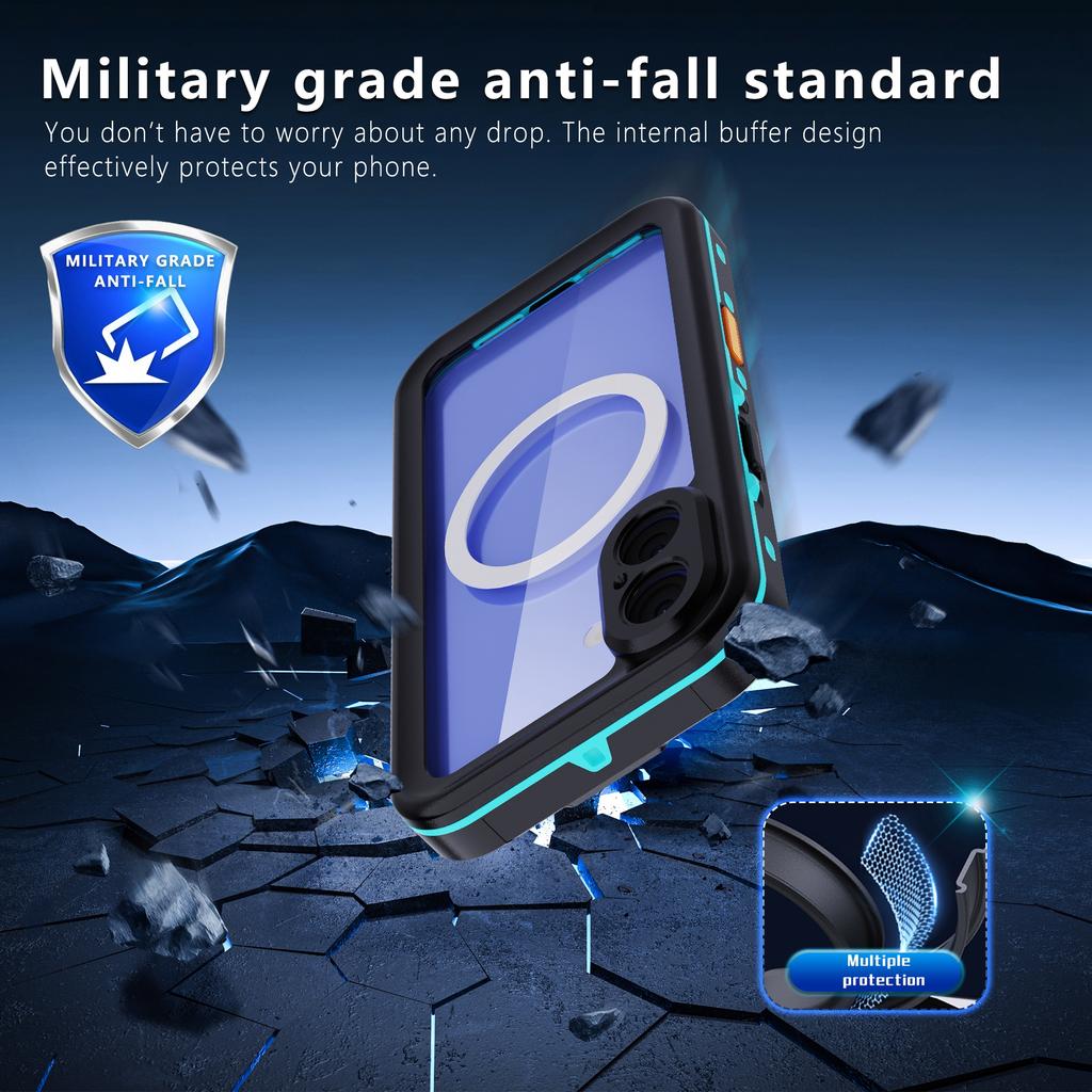 REDPEPPER Dot+ Series For iPhone 16 Phone Case Compatible with MagSafe IP68 Waterproof Clear Phone Cover