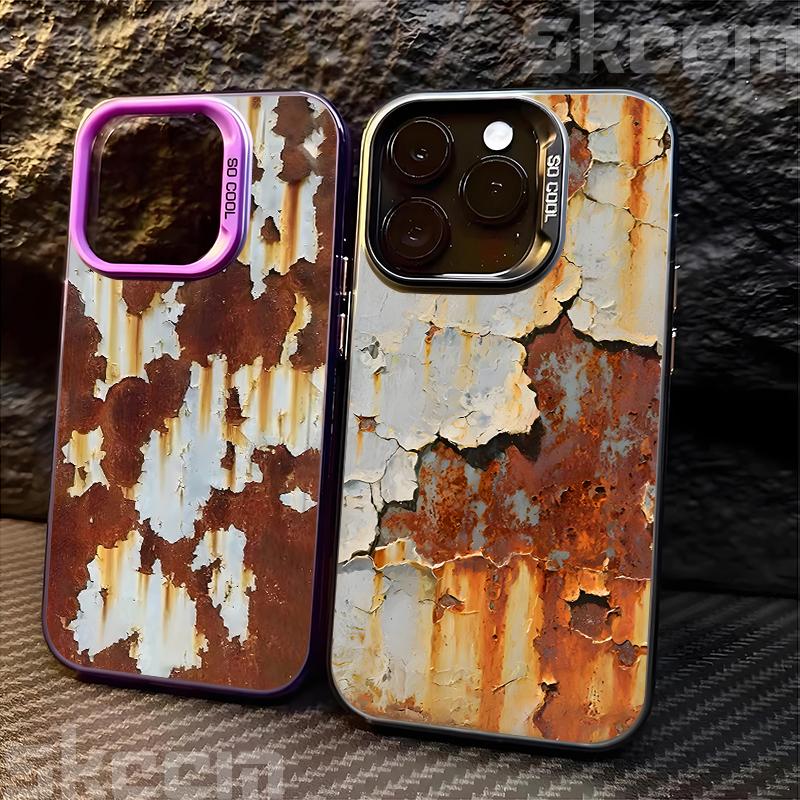 Vintage Industrial Style Rusty Pattern Phone Case For iPhone 17 16 Pro Max 11 12 13 14 15 Plus X XR XS 16E Shockproof Cover