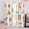2pcs,2D Plane Printing Popular Curtain Panels Christmas Bells Bows Delivery (3) Durable Polyester (without Rod) Room Decor Use