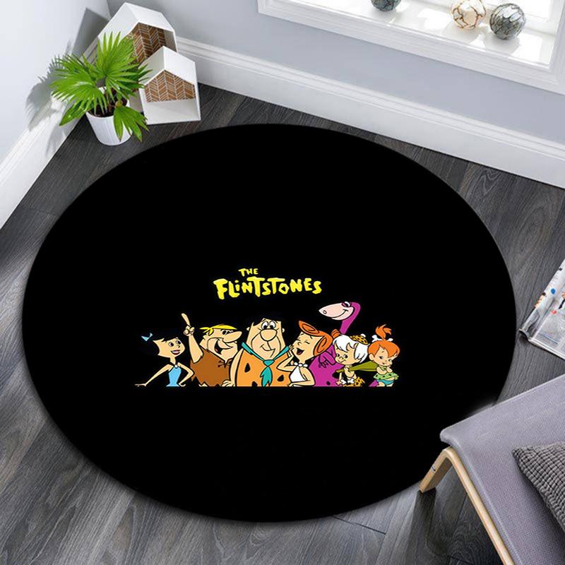 The Flintstones2 Round Area Rug,Carpet Rug for Living Room Bedroom Sofa Playroom Decor,Non-slip Floor Mat