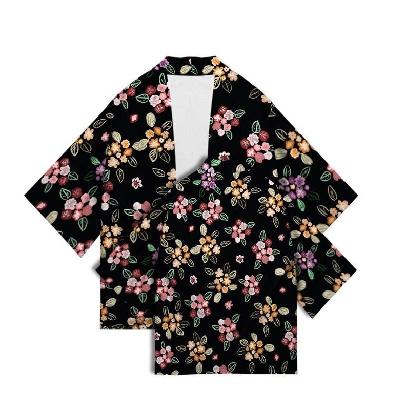 

Летний топ с 3D цветочным принтом в японском стиле, женский кимоно-кардиган 4XL