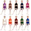 Kids Girls Modern Lyrical Dance Dress Ballet Figure Skating Gymnastics Leotard Bodysuit Costume Strappy Back Latin Jazz Dress
